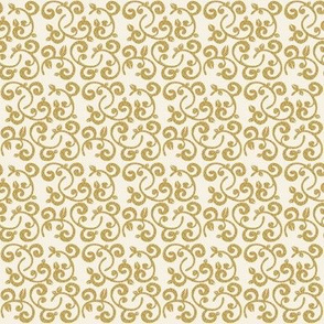 Faux Glitter Gold Floral Vines