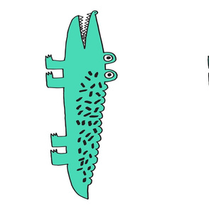 alligator // plush plushie cut and sew green gator cute plushie plush 