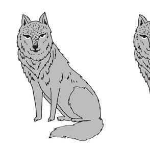 wolf // dog grey plush plushie cut and sew grey kids nursery plush