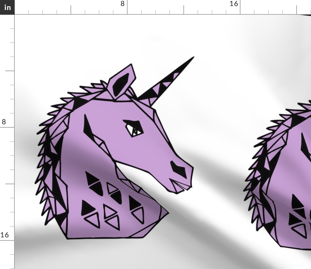 unicorn // geometric geo cut and sew plush plushie purple 