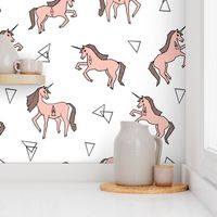 unicorn // unicorns pink and white unicorn cute girls sweet unicorn fabric for girls