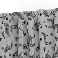 zebra // grey tropical african zoo safari animal black and white grey kids zebra wallpaper