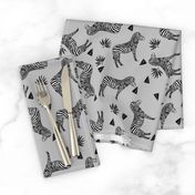 zebra // grey tropical african zoo safari animal black and white grey kids zebra wallpaper