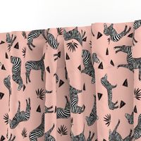 zebra // black and white zebra pastel pink girls sweet zebra print