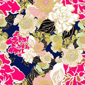 Jungle Passion floral navy