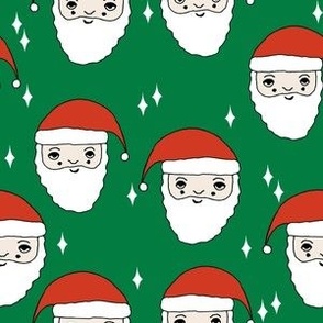 santa // christmas father christmas holiday santa claus cute christmas fabric green and red christmas