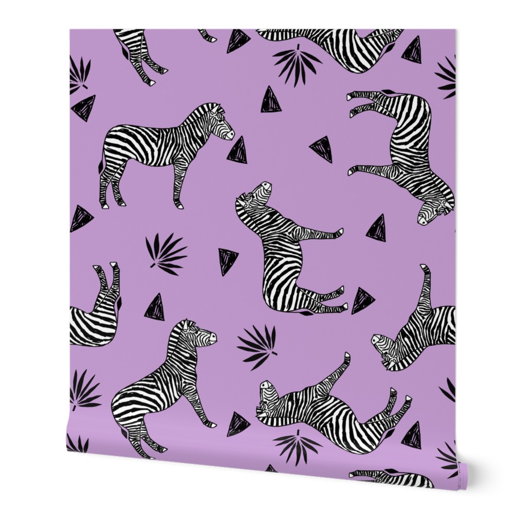 zebra // purple kids safari black and white girls animal africa safari tropical