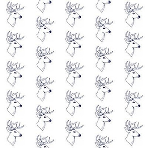 Rustic Navy Blue Deer Head