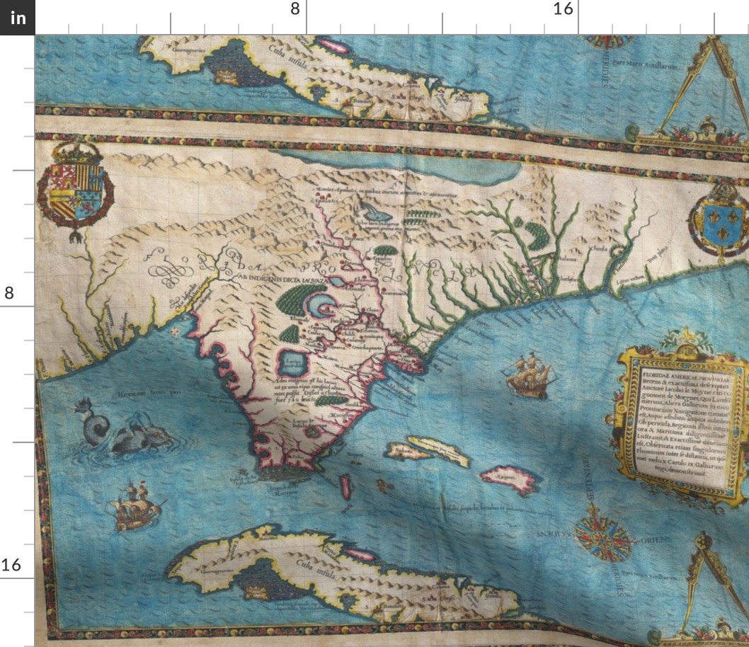 1591 Map of Florida and Cuba 