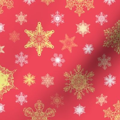 Ornate Christmas Snowflakes Seamless Pattern