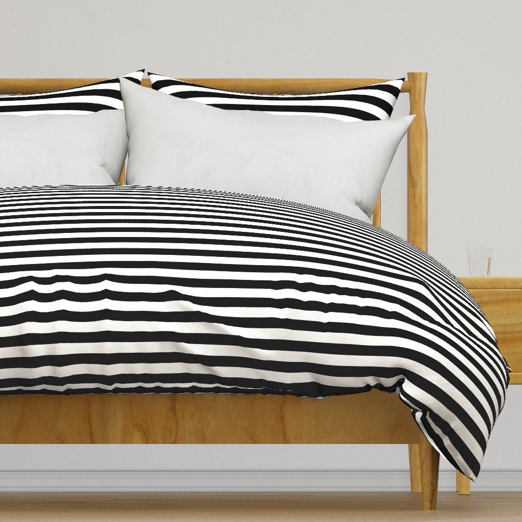 Stripes - Horizontal - 1 inch (2.54cm) - Black (#000000) & White (#FFFFFF)
