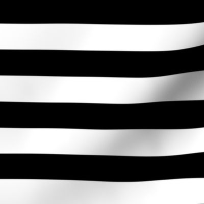 Stripes - Horizontal - 1 inch (2.54cm) - Black (#000000) & White (#FFFFFF)