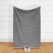 Stripes - Horizontal - 1 inch (2.54cm) - Black (#000000) & White (#FFFFFF)