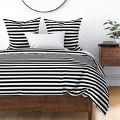 Stripes - Horizontal - 1 inch (2.54cm) - Black (#000000) & White (#FFFFFF)