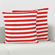 Stripes - Horizontal - 1 inch (2.54cm) - White (#FFFFFF) & Red (#E0201B)