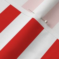 Stripes - Horizontal - 1 inch (2.54cm) - White (#FFFFFF) & Red (#E0201B)