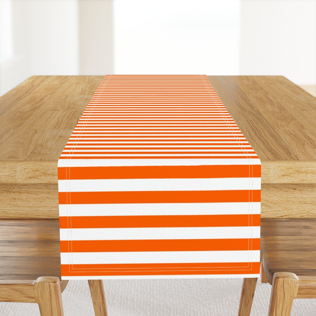 Stripes - Horizontal - 1 inch (2.54cm) - White (#FFFFFF) & Orange (#FF5F00)