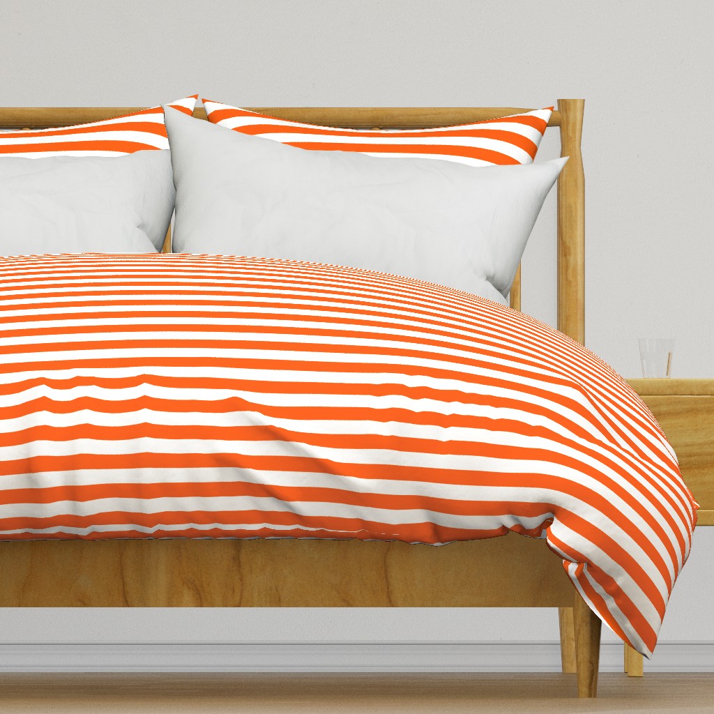 Stripes - Horizontal - 1 inch (2.54cm) - White (#FFFFFF) & Orange (#FF5F00)