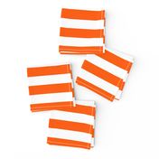 Stripes - Horizontal - 1 inch (2.54cm) - White (#FFFFFF) & Orange (#FF5F00)