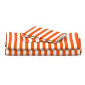 Stripes - Horizontal - 1 inch (2.54cm) - White (#FFFFFF) & Orange (#FF5F00)