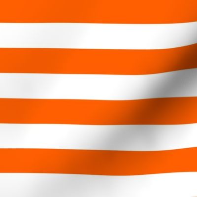 Stripes - Horizontal - 1 inch (2.54cm) - White (#FFFFFF) & Orange (#FF5F00)