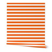 Stripes - Horizontal - 1 inch (2.54cm) - White (#FFFFFF) & Orange (#FF5F00)