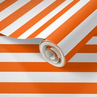 Stripes - Horizontal - 1 inch (2.54cm) - White (#FFFFFF) & Orange (#FF5F00)