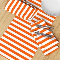 Stripes - Horizontal - 1 inch (2.54cm) - White (#FFFFFF) & Orange (#FF5F00)