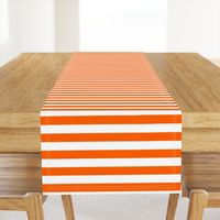 Stripes - Horizontal - 1 inch (2.54cm) - White (#FFFFFF) & Orange (#FF5F00)