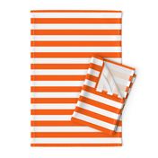 Stripes - Horizontal - 1 inch (2.54cm) - White (#FFFFFF) & Orange (#FF5F00)