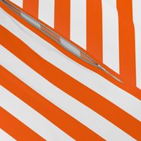 Stripes - Horizontal - 1 inch (2.54cm) - White (#FFFFFF) & Orange (#FF5F00)