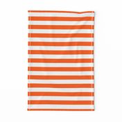 Stripes - Horizontal - 1 inch (2.54cm) - White (#FFFFFF) & Orange (#FF5F00)