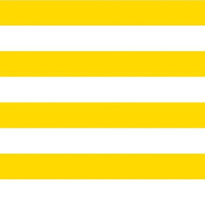 Stripes - Horizontal - 1 inch (2.54cm) - White (#FFFFFF) & Yellow (#FFD900)