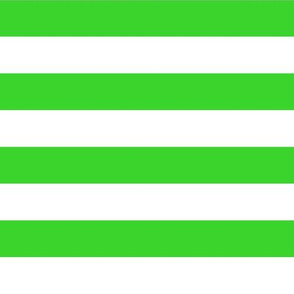 Stripes - Horizontal - 1 inch (2.54cm) - White (#FFFFFF) & Green (#3AD42D)