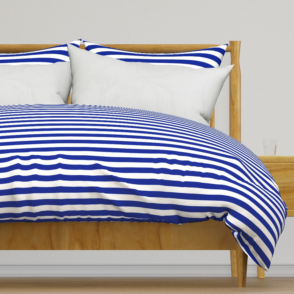 Stripes - Horizontal - 1 inch (2.54cm) - White (#FFFFFF) & Blue (#002398)
