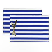 Stripes - Horizontal - 1 inch (2.54cm) - White (#FFFFFF) & Blue (#002398)