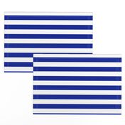 Stripes - Horizontal - 1 inch (2.54cm) - White (#FFFFFF) & Blue (#002398)