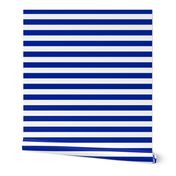 Stripes - Horizontal - 1 inch (2.54cm) - White (#FFFFFF) & Blue (#002398)