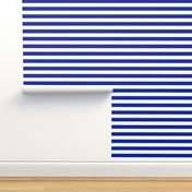 Stripes - Horizontal - 1 inch (2.54cm) - White (#FFFFFF) & Blue (#002398)