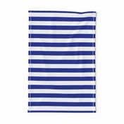 Stripes - Horizontal - 1 inch (2.54cm) - White (#FFFFFF) & Blue (#002398)