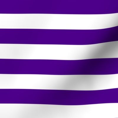 Stripes - Horizontal - 1 inch (2.54cm) - White (#FFFFFF) & Purple (#4D008A)