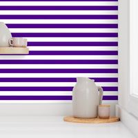 Stripes - Horizontal - 1 inch (2.54cm) - White (#FFFFFF) & Purple (#4D008A)