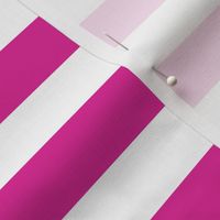 Stripes - Horizontal - 1 inch (2.54cm) - Pink (#DD2695) & White (#FFFFFF)