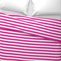 Stripes - Horizontal - 1 inch (2.54cm) - Pink (#DD2695) & White (#FFFFFF)