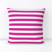 Stripes - Horizontal - 1 inch (2.54cm) - Pink (#DD2695) & White (#FFFFFF)