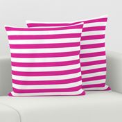 Stripes - Horizontal - 1 inch (2.54cm) - Pink (#DD2695) & White (#FFFFFF)