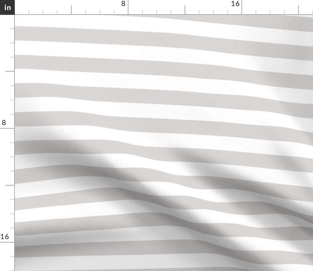 Stripes - Horizontal - 1 inch - White (#FFFFFF) & Light Cool Gray (#D9D6D4)