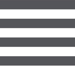 Stripes - Horizontal - 1 inch (2.54cm) - Dark Gray (#545559) & White (#FFFFFF)