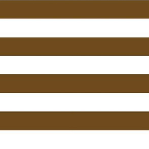 Stripes - Horizontal - 1 inch (2.54cm) - White (#FFFFFF) & Brown (#6E4A1C)