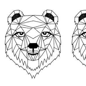 bear // geo bear plush plushie cut and sew kids nursery black and white nursery geometric 